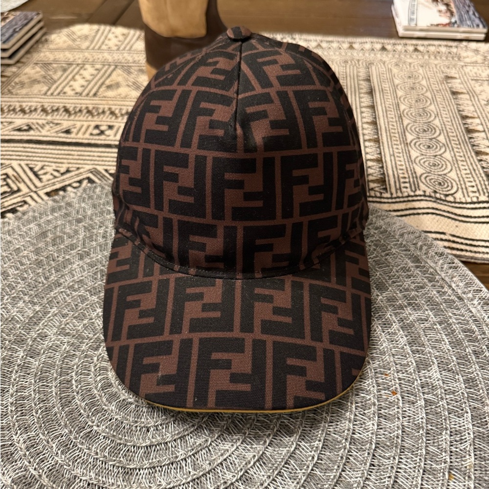 Fendi Brown FF Monogram Baseball Cap